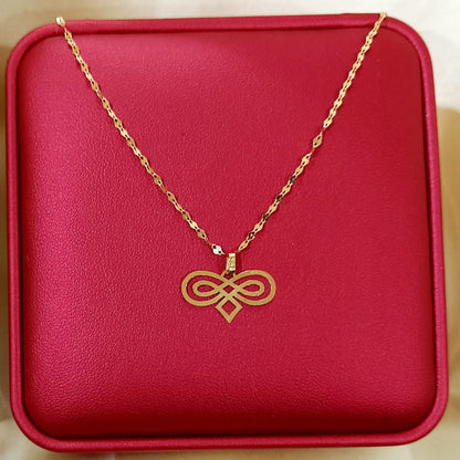 18K Pure Gold Infinity Design Necklace