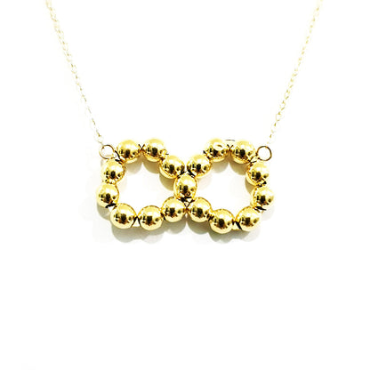 18K Pure Gold Infinity Necklace