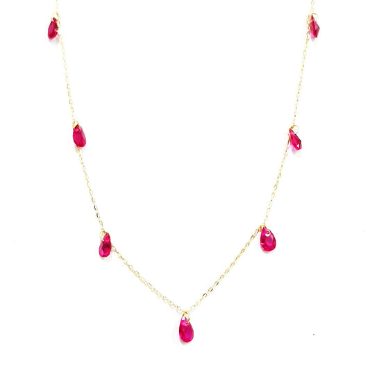 18K Pure Gold Stone Necklace | Necklace | 18K Gold Jewelry