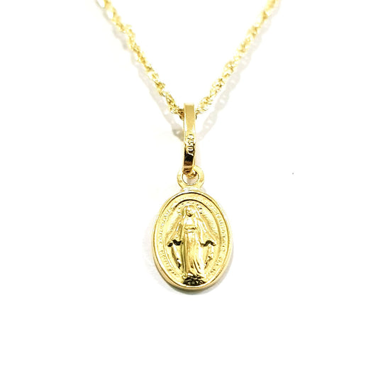 18K Pure Gold Mama Mary Necklace