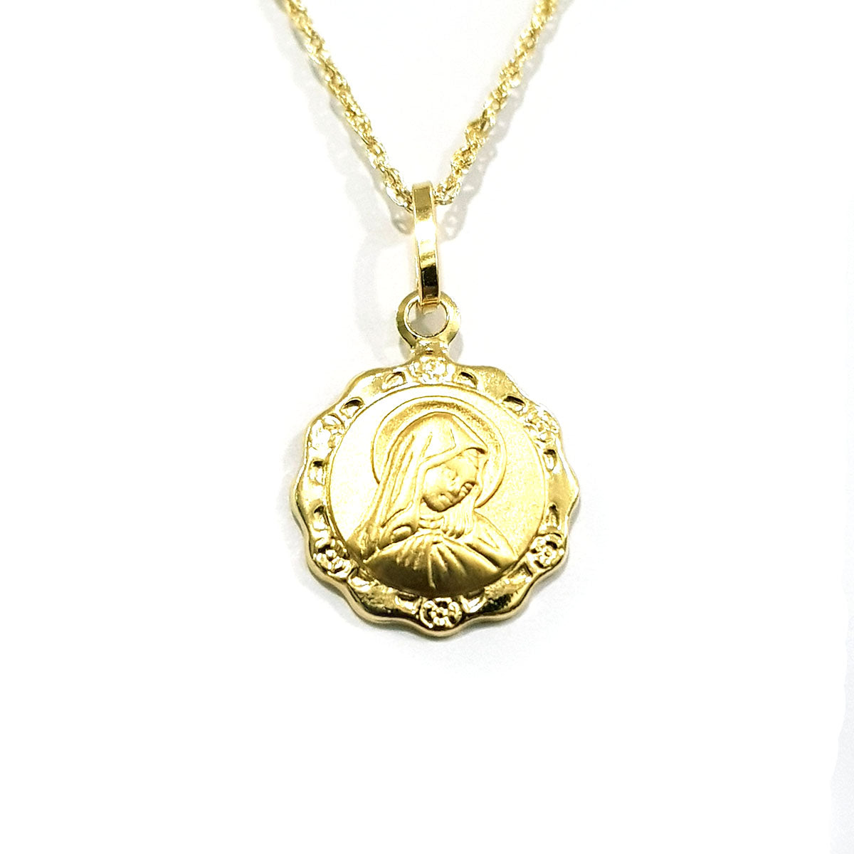 18K Pure Gold Mama Mary Necklace | Necklace | 18K Gold Jewelry