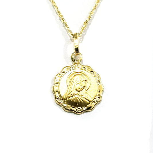 18K Pure Gold Mama Mary Necklace | Necklace | 18K Gold Jewelry