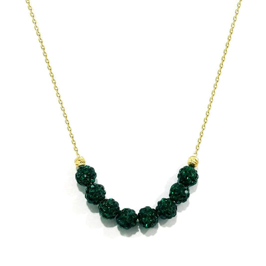 18K Pure Gold Swarski Ball Necklace