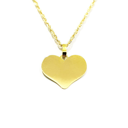 18K Pure Gold Heart Design Necklace