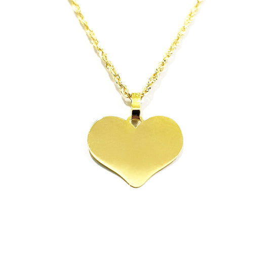 18K Pure Gold Heart Design Necklace