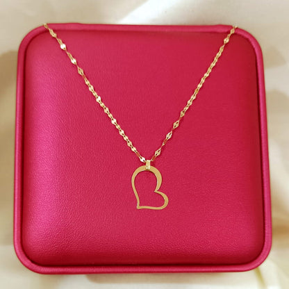 18K Pure Gold Heart Design Necklace