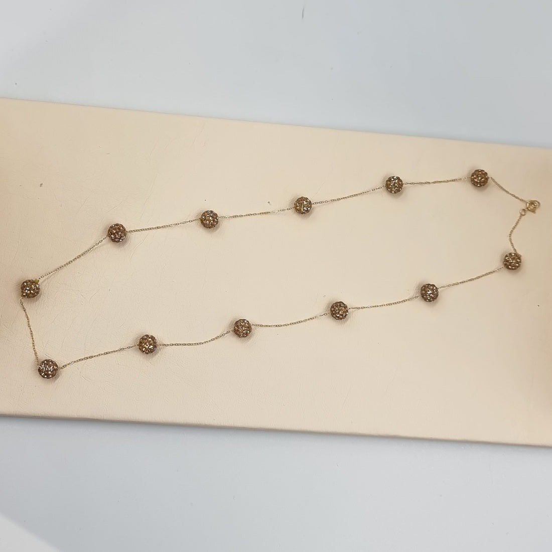 18K Pure Gold Crystal Gold Ball Necklace