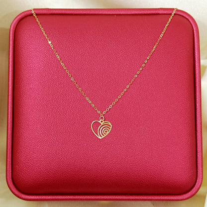 18K Pure Gold Heart Necklace