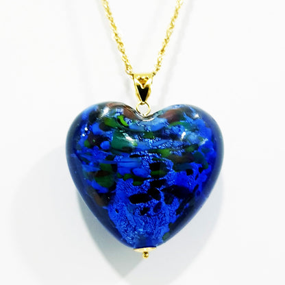 18K Pure Gold Heart Stone Necklace | Necklace | 18K Gold Jewelry