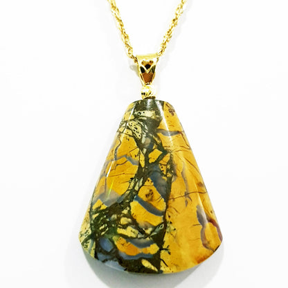 18K Pure Gold Stone Necklace | Necklace | 18K Gold Jewelry