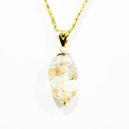 18K Pure Gold Stone Necklace | Necklace | 18K Gold Jewelry