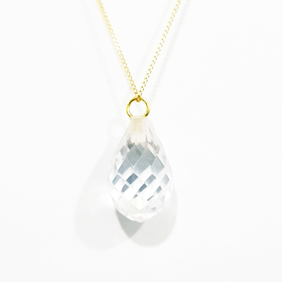 18K Pure Gold White Gem Necklace | Necklace | 18K Gold Jewelry