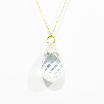 18K Pure Gold White Gem Necklace | Necklace | 18K Gold Jewelry