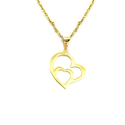 18K Pure Gold Heart Necklace