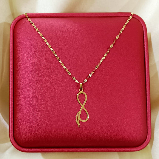 18K Pure Gold Infinity Necklace