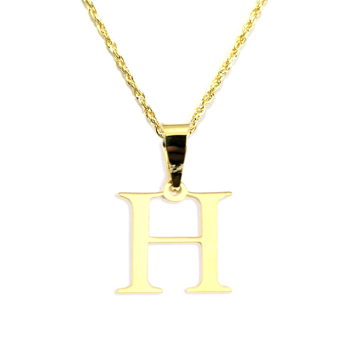 18K Pure Gold Letter H Design Necklace | Necklace | 18K Gold Jewelry