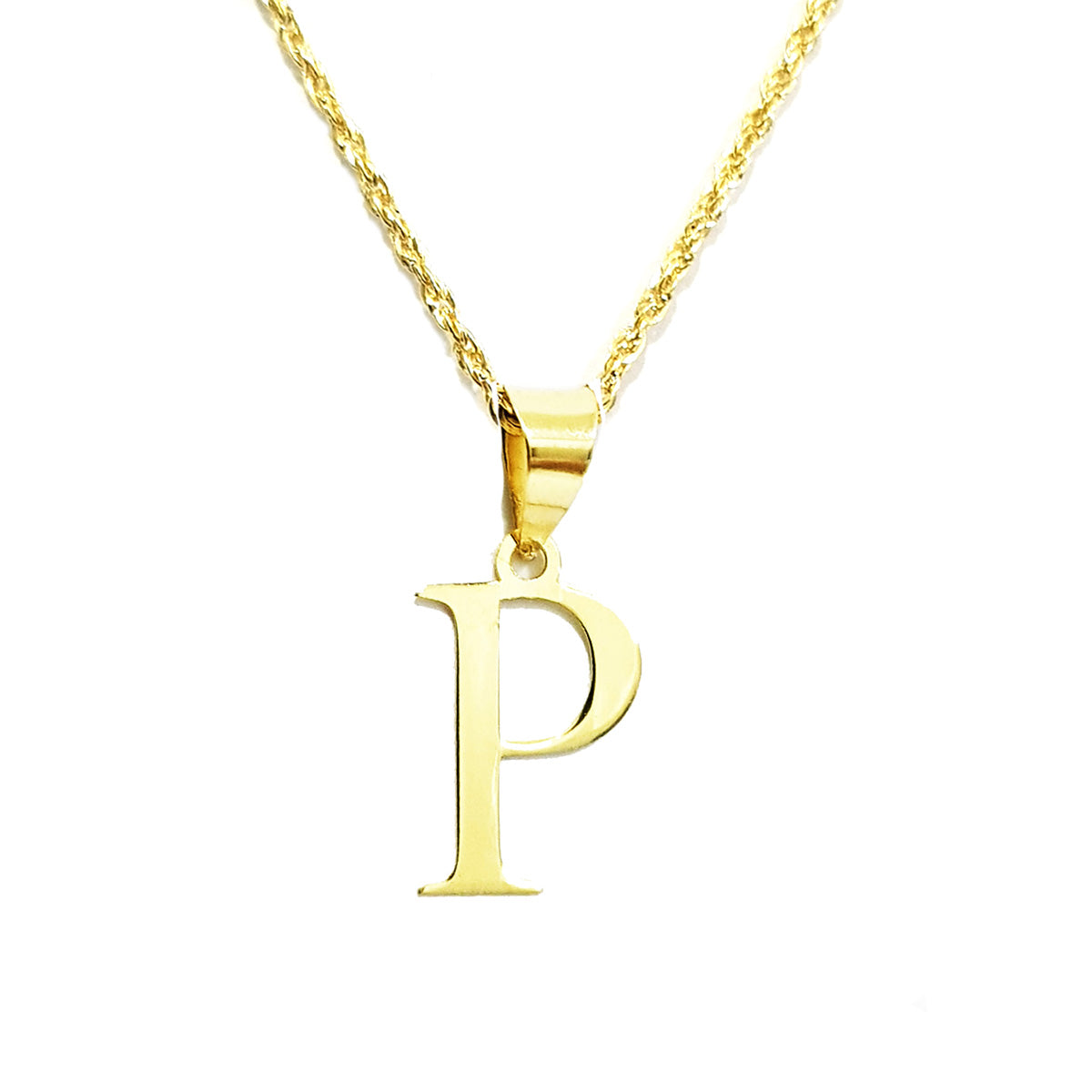 18K Pure Gold Letter P Design Necklace | Necklace | 18K Gold Jewelry
