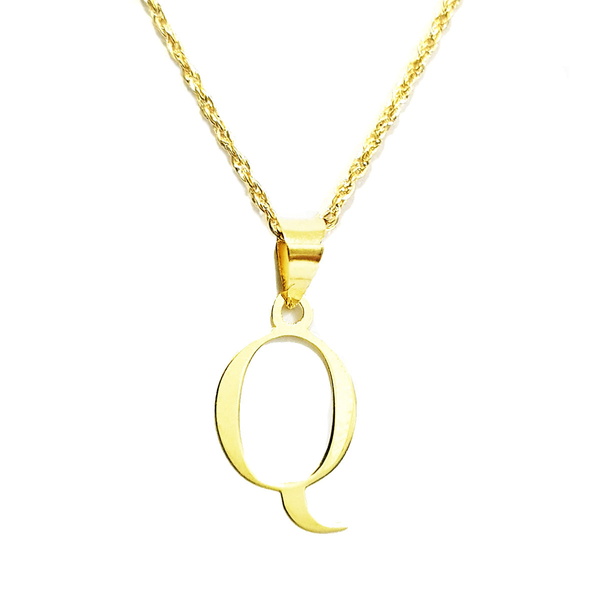 18K Pure Gold Letter Q Design Necklace | Necklace | 18K Gold Jewelry