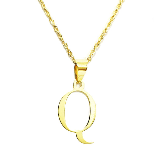 18K Pure Gold Letter Q Design Necklace | Necklace | 18K Gold Jewelry