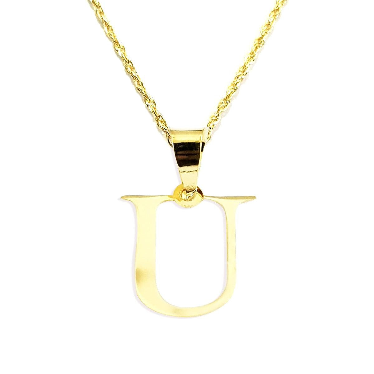 18K Pure Gold Letter U Design Necklace | Necklace | 18K Gold Jewelry