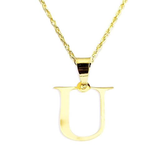 18K Pure Gold Letter U Design Necklace | Necklace | 18K Gold Jewelry