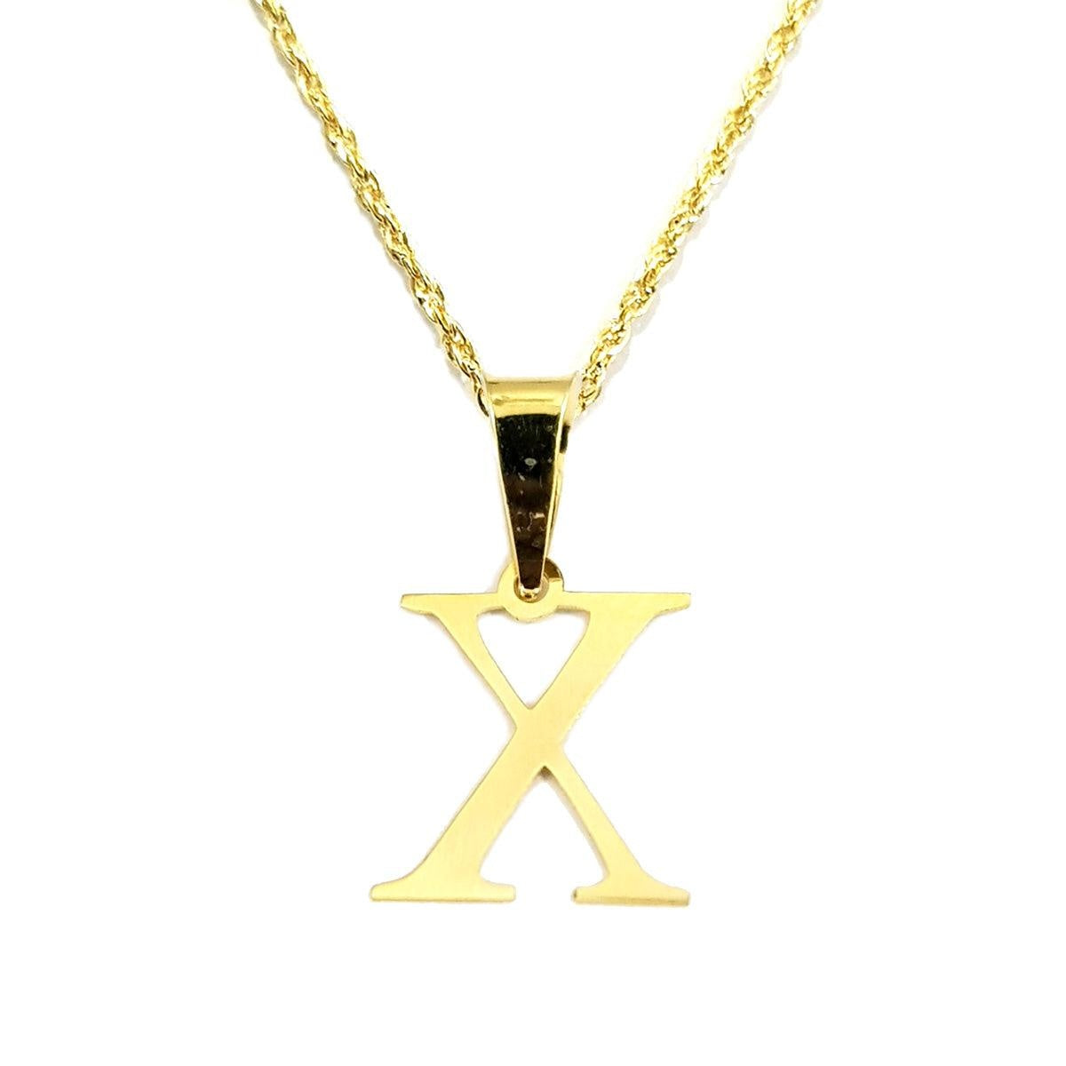 18K Pure Gold Letter X Design Necklace | Necklace | 18K Gold Jewelry
