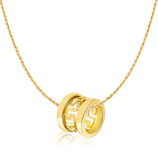 18K Pure Gold Moving Roller Necklace
