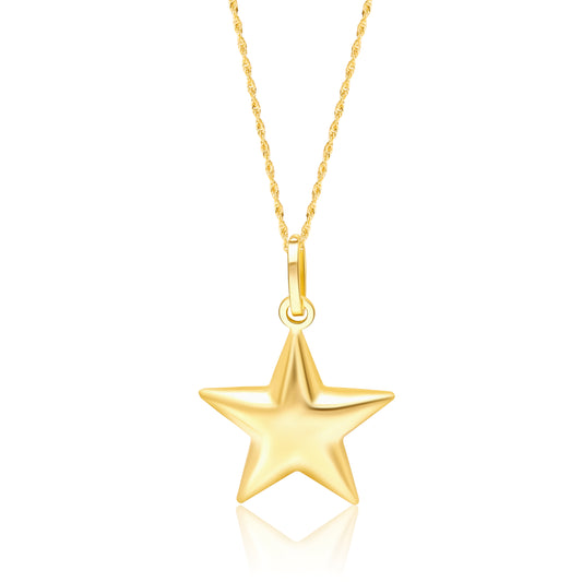 18K Pure Gold Star Necklace
