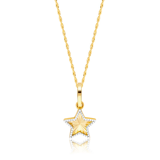 18K Pure Gold Star Necklace
