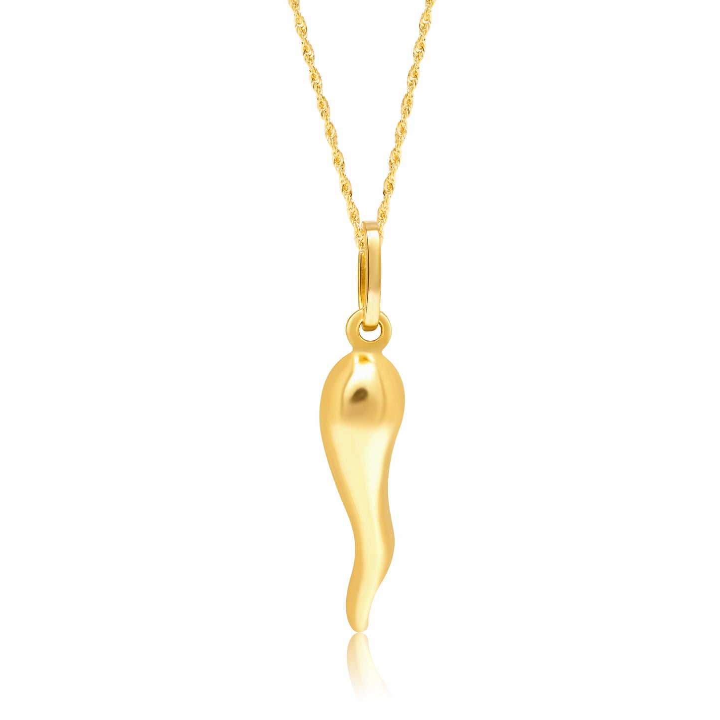 18K Pure Gold Horn Necklace