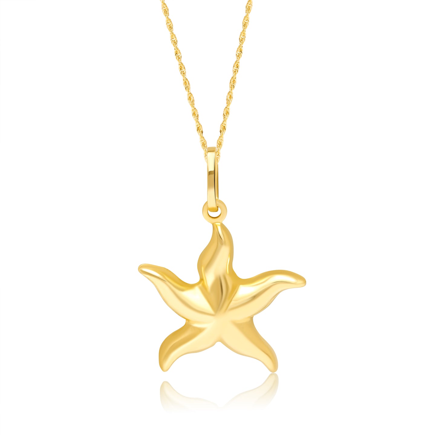 18K Pure Gold Star Necklace