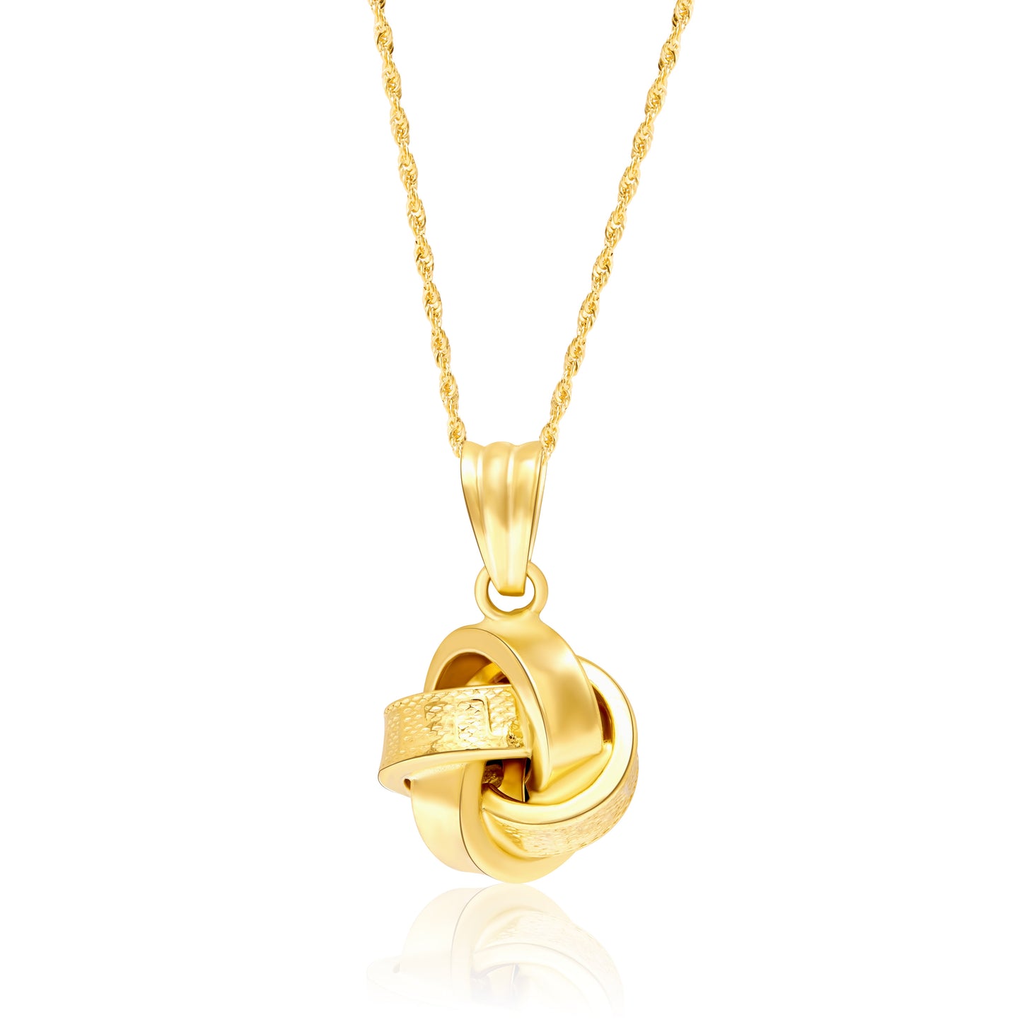 18K Pure Gold Twisted Knot Necklace