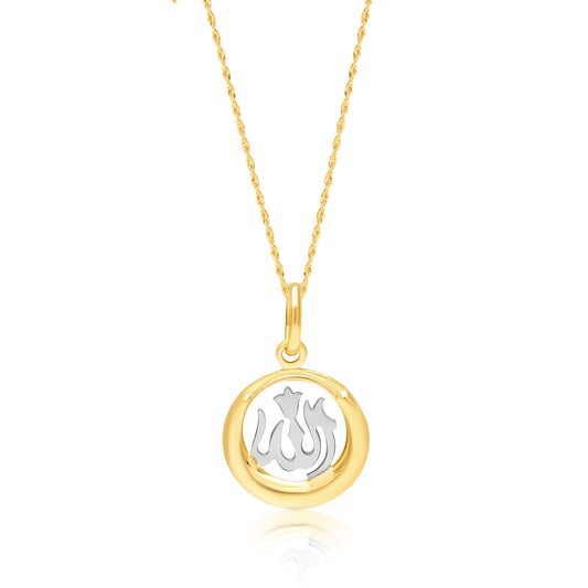 18K Pure Gold Round Religious Necklace