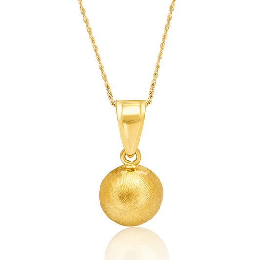 18K Pure Gold Half Ball Necklace