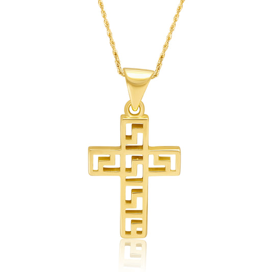 18K Pure Gold Cross Necklace