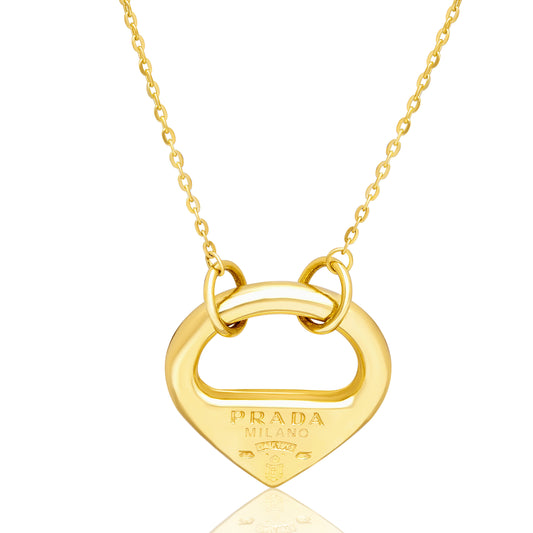 18K Pure Gold Heart Necklace