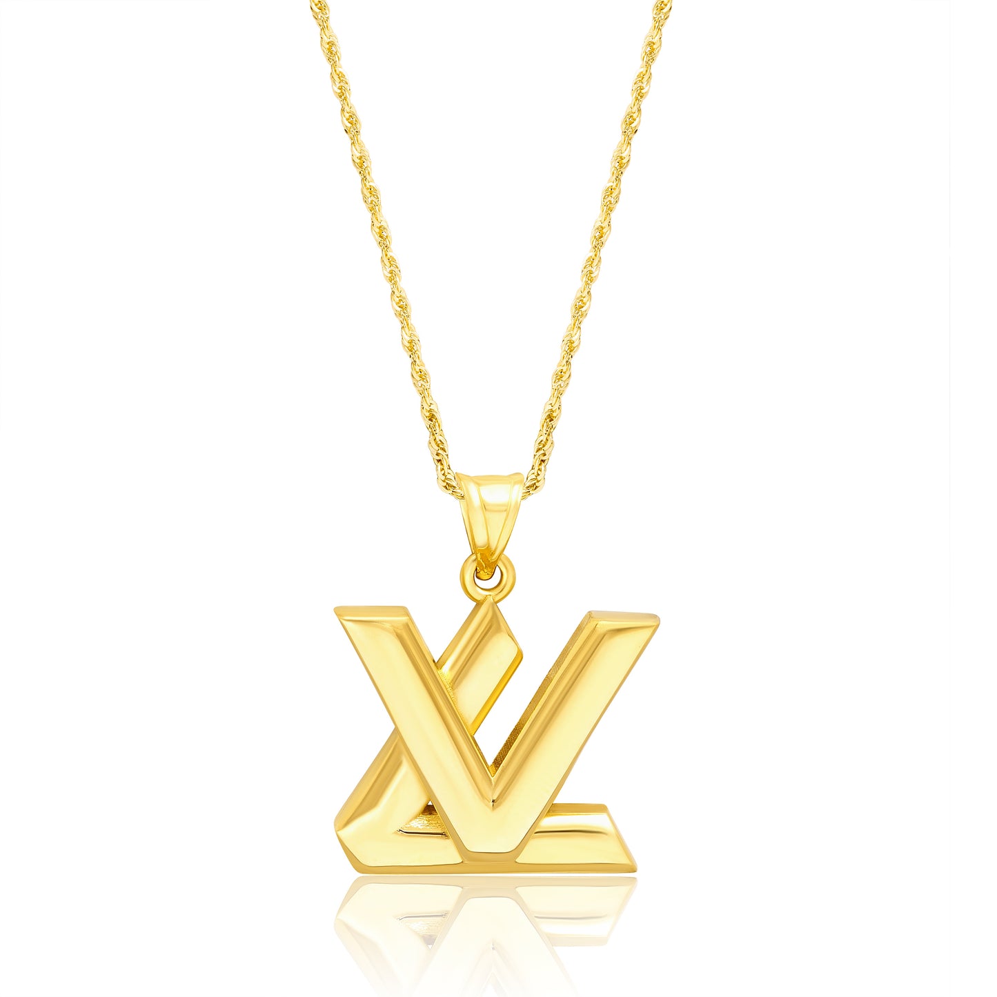 18K Pure Gold Elegant L.V Necklace