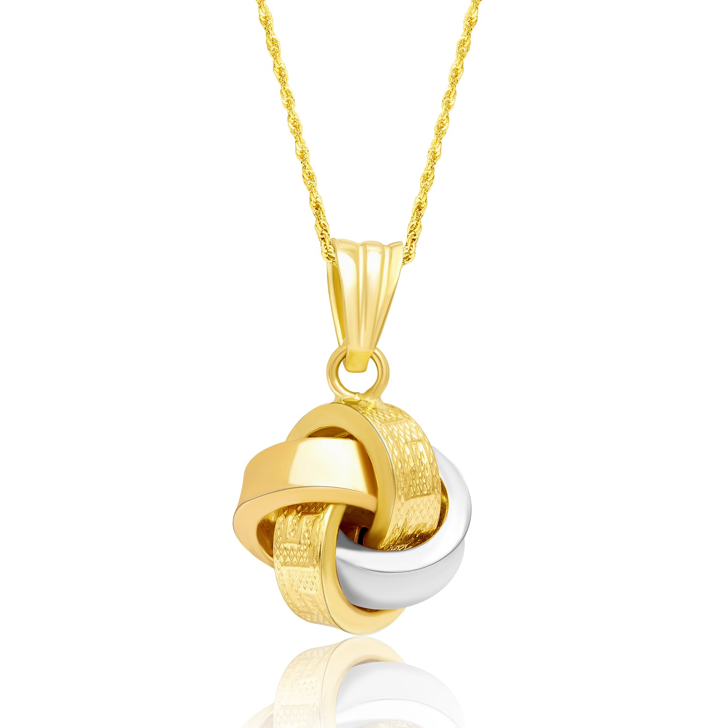 18K Pure Gold 2 Color Twisted Necklace