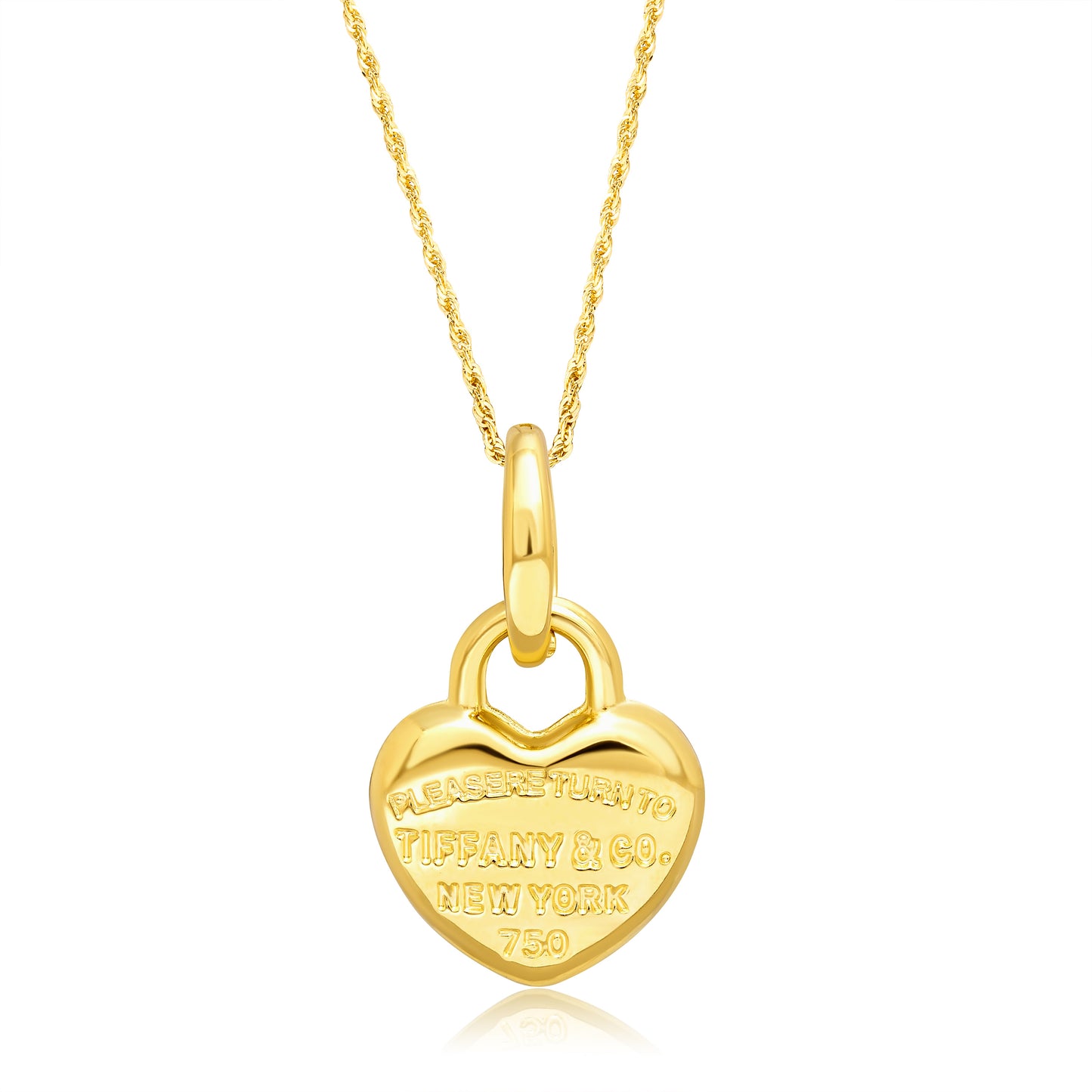 18K Pure Gold Heart Necklace