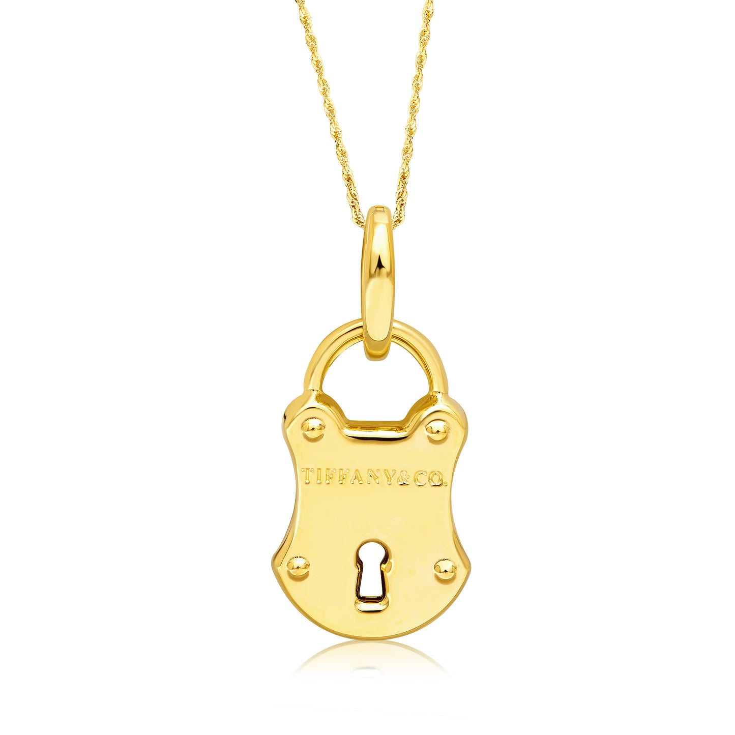 18K Pure Gold Lock Necklace
