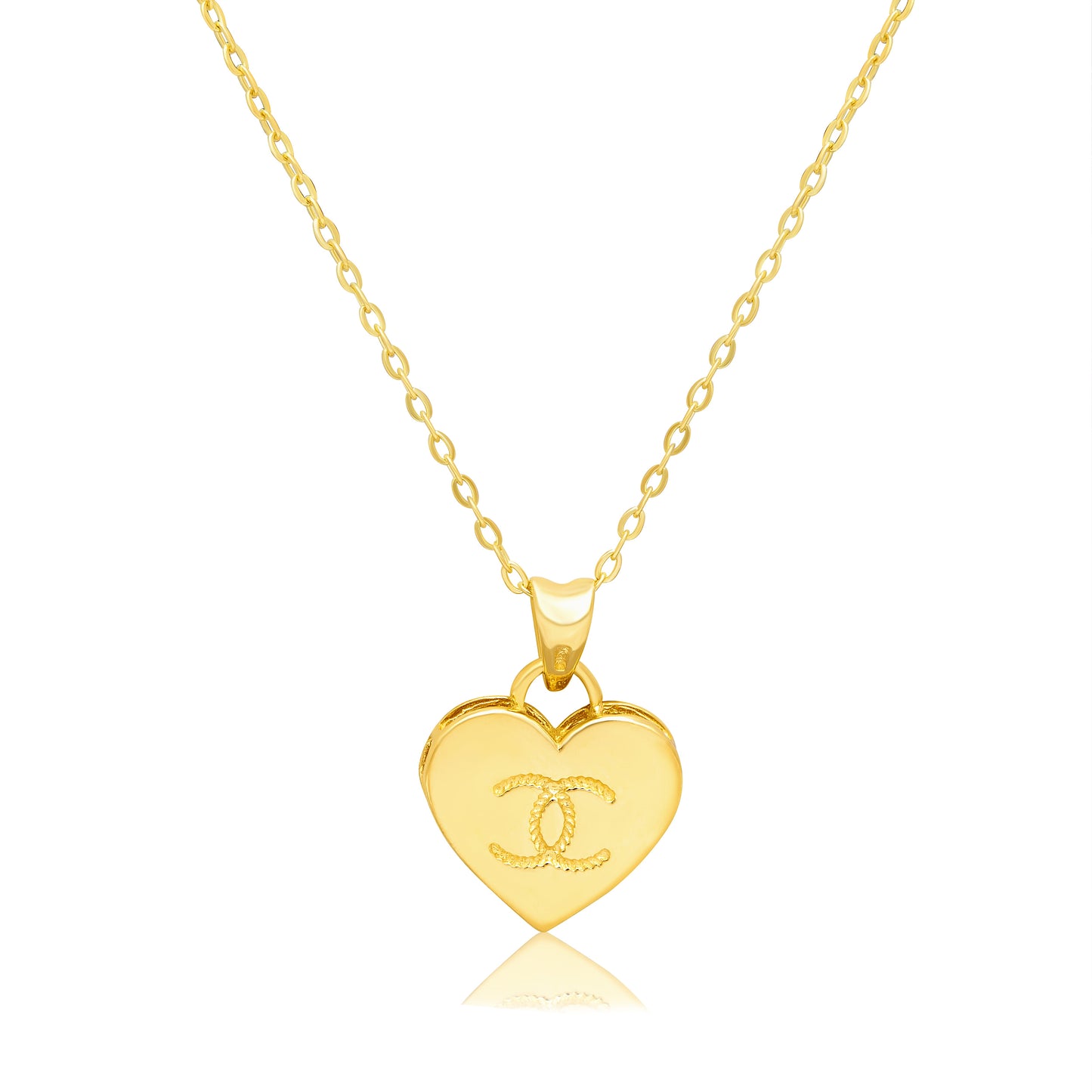18K Pure Gold Heart Necklace