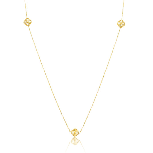 18K Pure Gold Flower Necklace