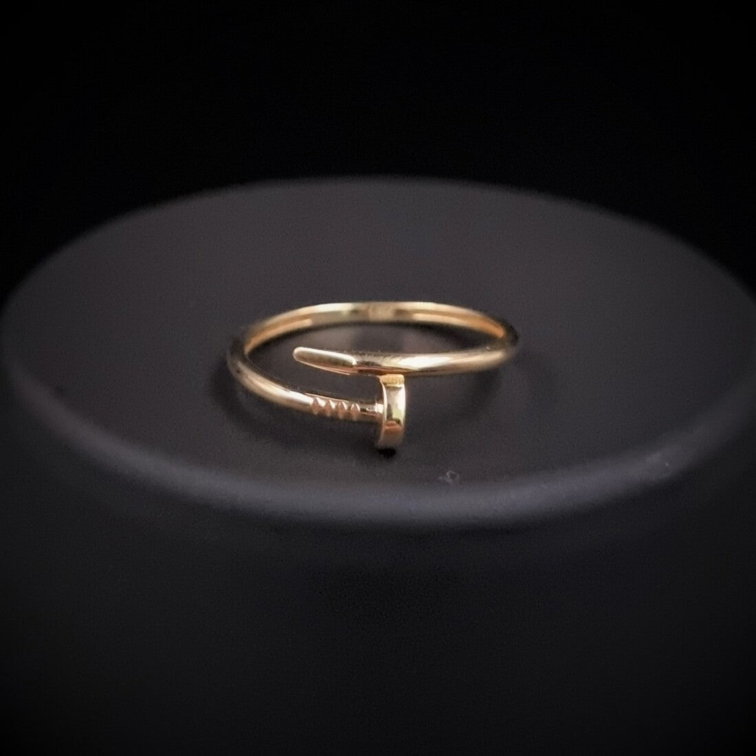 18K Pure Gold Nail Ring