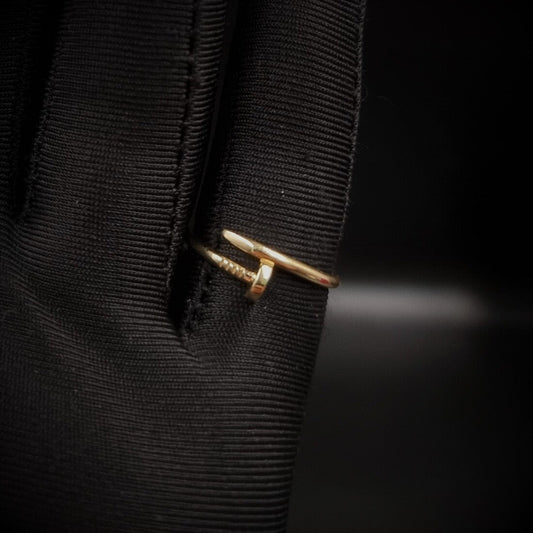 18K Pure Gold Nail Ring