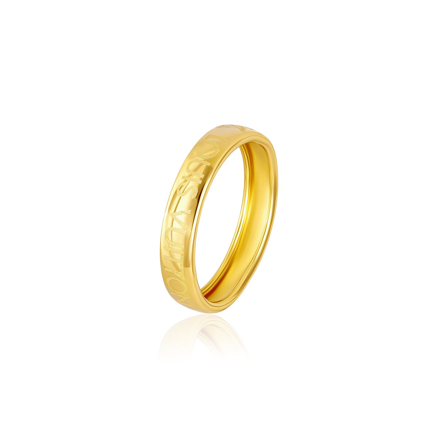 18K Pure Gold Round Ring
