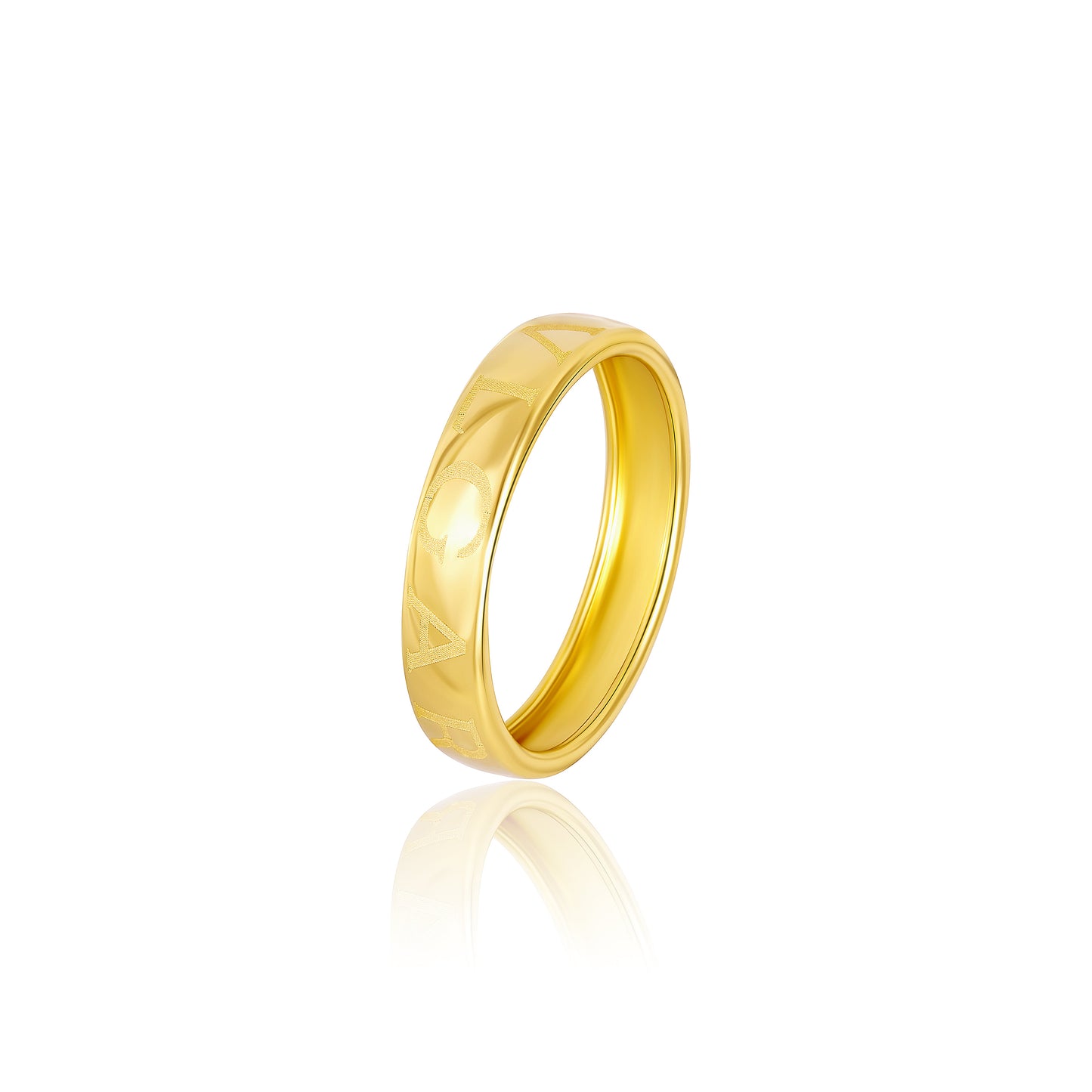 18K Pure Gold Round Ring