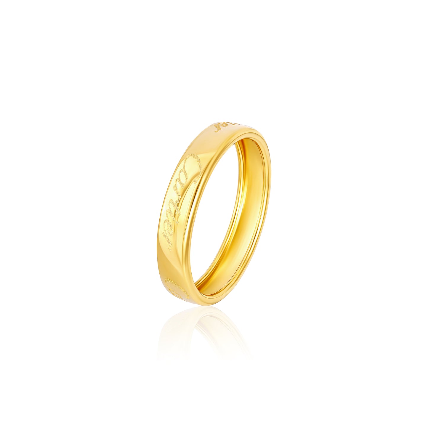 18K Pure Gold Round Ring