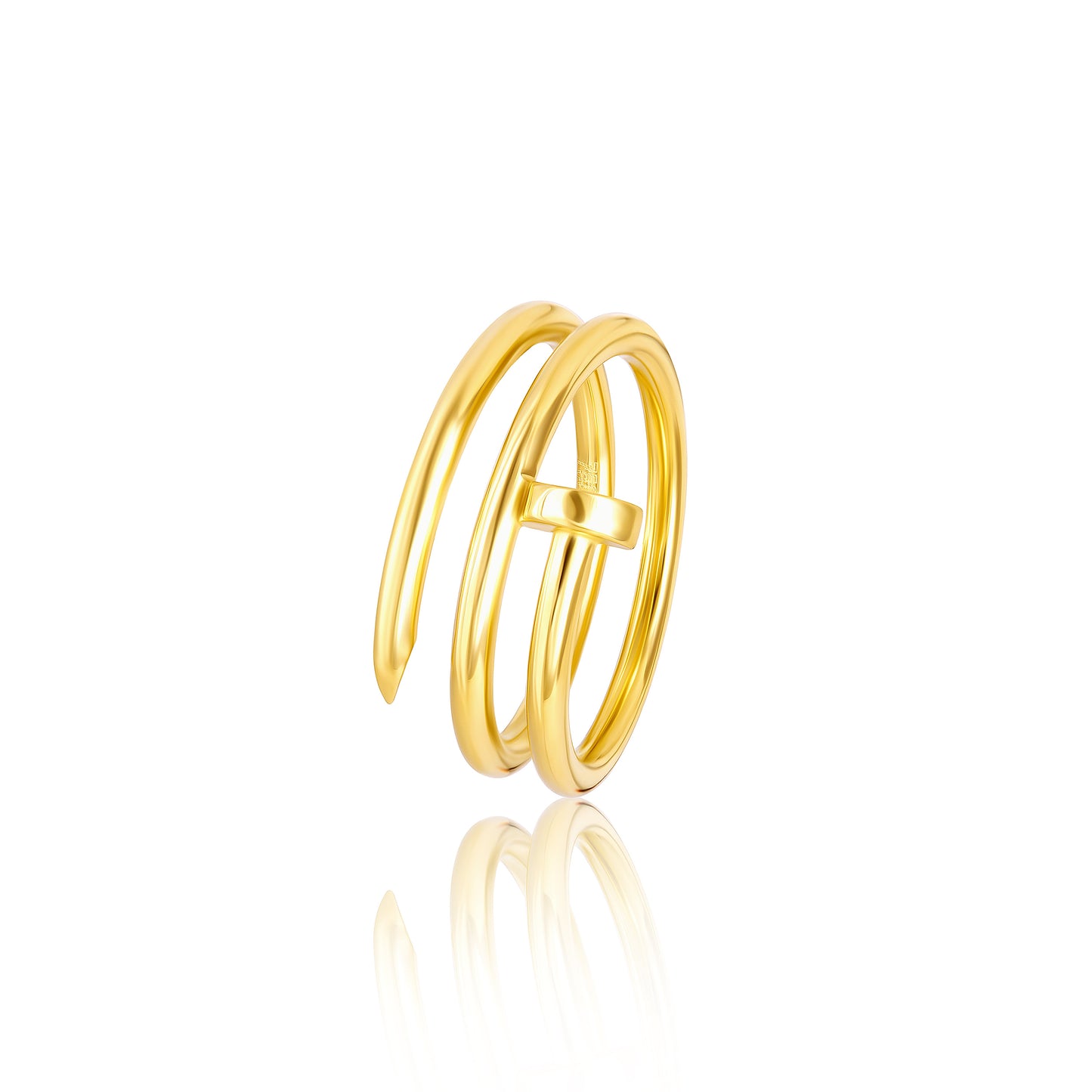 18K Pure Gold Round Nail Ring