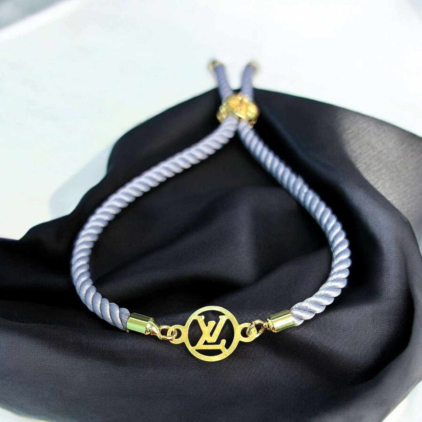 18K Pure Gold Charm Thread Adjustable Bracelet