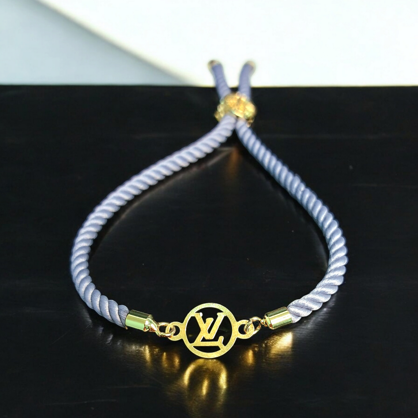 18K Pure Gold Charm Thread Adjustable Bracelet